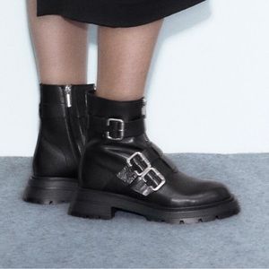 NEW Black Zara Combat Boots